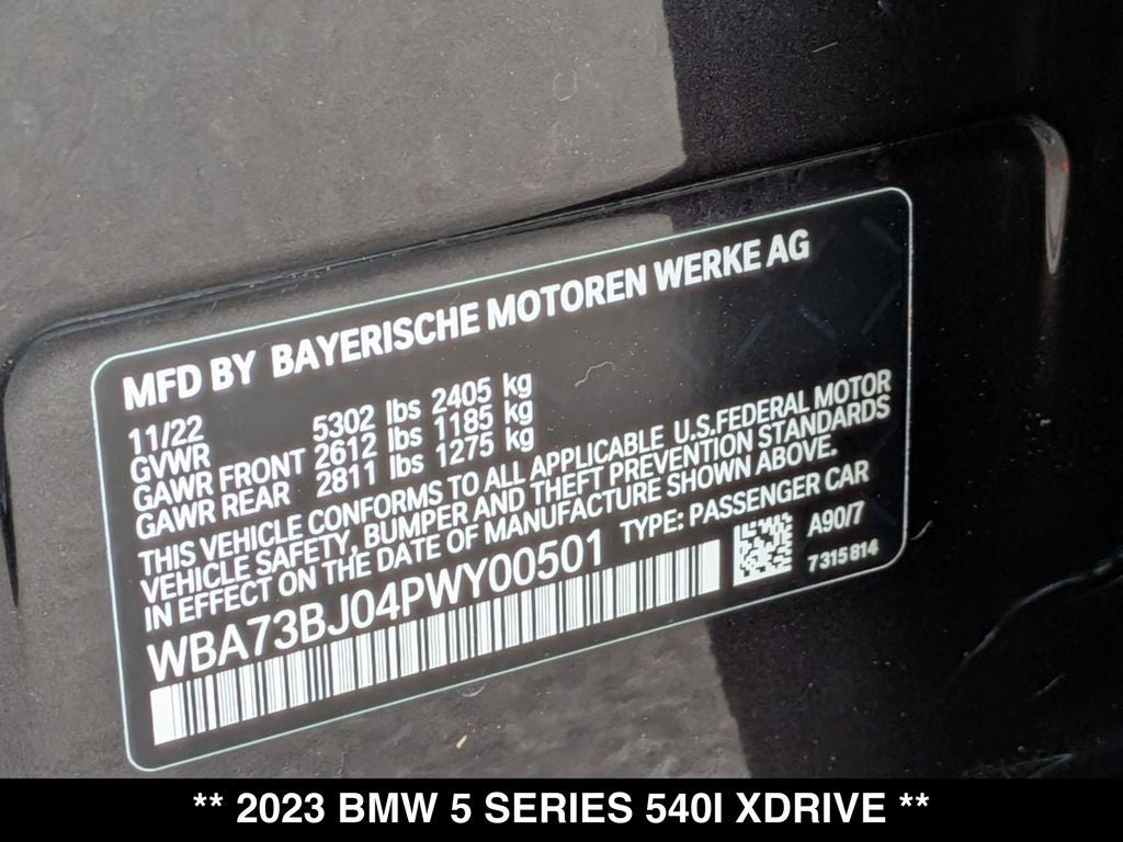 2023 BMW 5 Series 540i xDrive