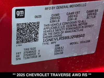 2025 Chevrolet Traverse RS