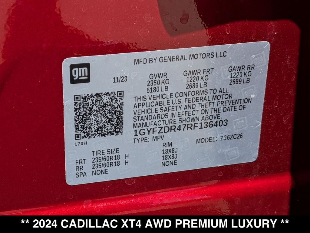 2024 Cadillac XT4 Premium Luxury