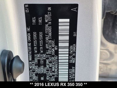 2016 Lexus RX 350