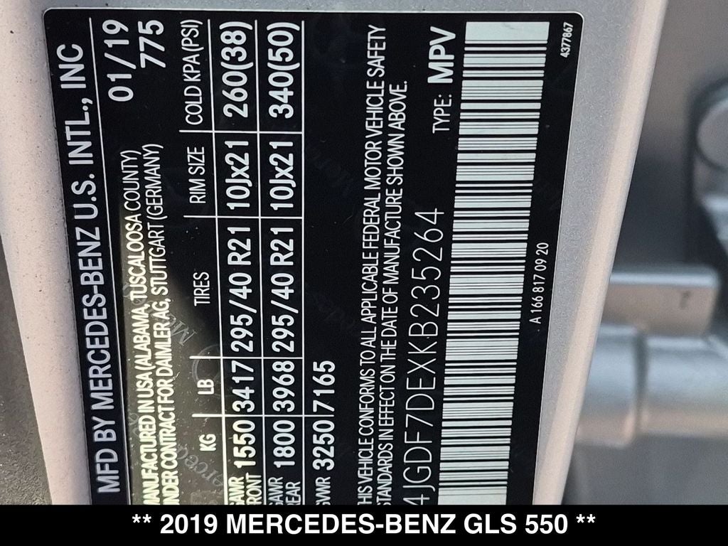 2019 Mercedes-Benz GLS GLS 550 4MATIC®