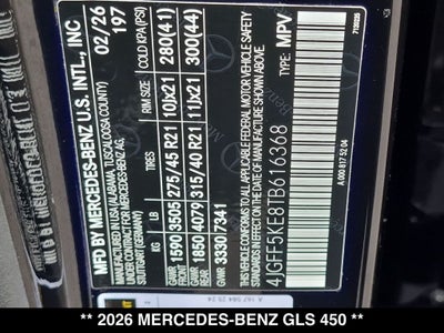 2026 Mercedes-Benz GLS GLS 450 4MATIC®