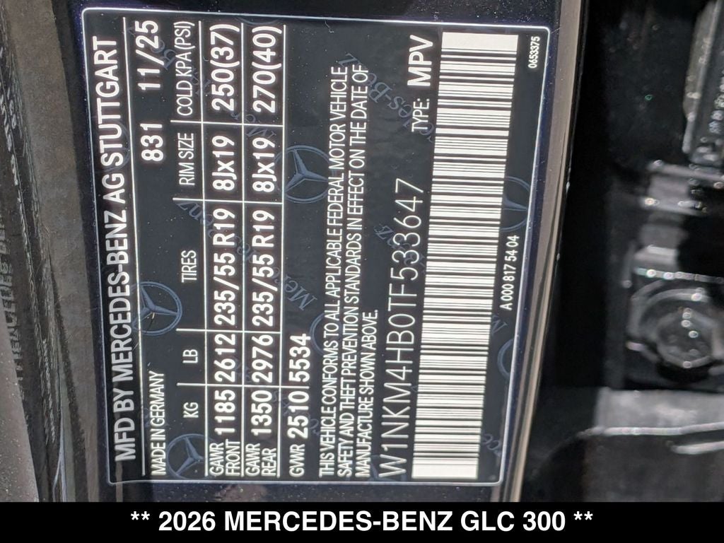 2026 Mercedes-Benz GLC GLC 300 4MATIC®