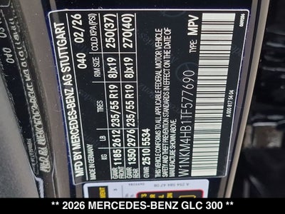 2026 Mercedes-Benz GLC GLC 300 4MATIC®