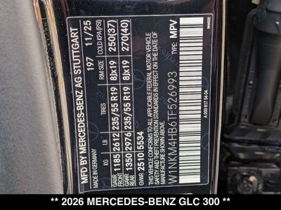 2026 Mercedes-Benz GLC GLC 300 4MATIC®