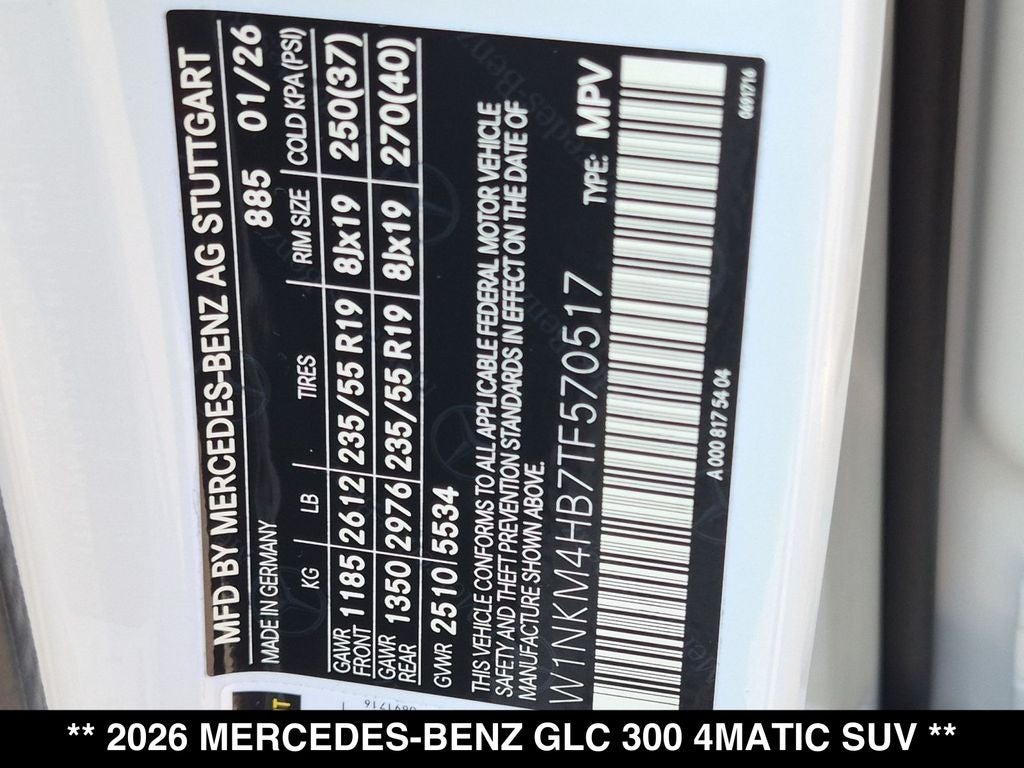 2026 Mercedes-Benz GLC GLC 300 4MATIC®