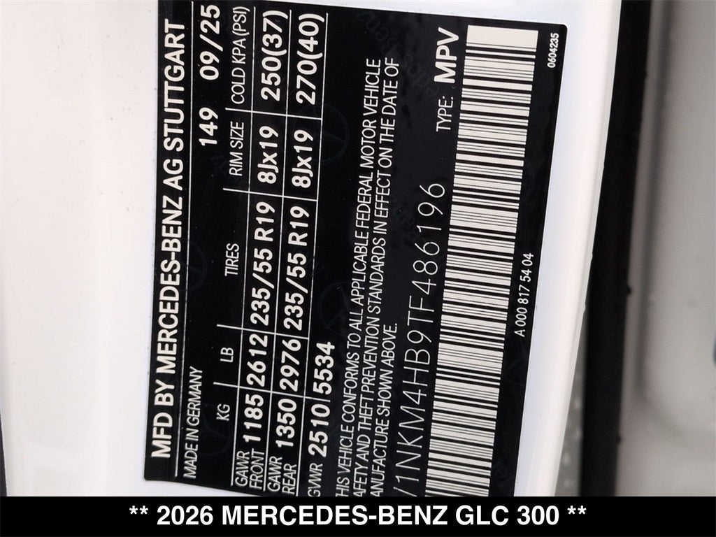 2026 Mercedes-Benz GLC GLC 300 4MATIC®