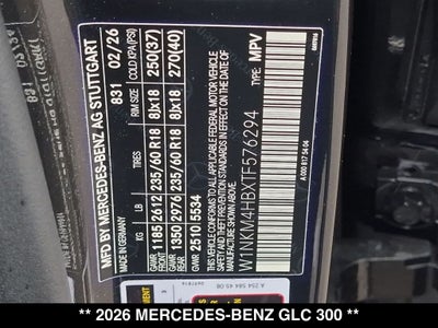 2026 Mercedes-Benz GLC GLC 300 4MATIC®